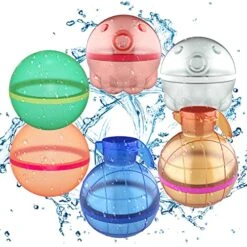Reusable Water Balloons, Quick Easy Fill Self-Sealing For Water Fight Games, Swimming Pool Toy, Silicone Refillable Water Splash Ball, Water Bombs Outdoor Activities Kids/Adults, Summer Fun Water Toy