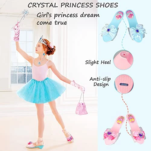 Princess Dress Up Shoes & Jewelry Boutique, Dress Up Clothes For Little Girls Pretend Play Set Toddler Princess Costume Toy Skirts, Shoes, Crowns, Cloak, Princess Accessories For Girl Age 3+ Year Old 5 Princess Dress Up Shoes & Jewelry Boutique, Dress Up Clothes For Little Girls Pretend Play Set Toddler Princess Costume Toy Skirts, Shoes, Crowns, Cloak, Princess Accessories For Girl Age 3+ Year Old - Image 3