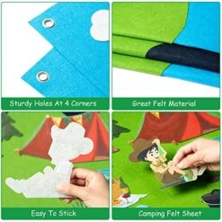 WATINC 46Pcs Camping Felt Board Story Set Camping Adventure Camp Out Preschool Large Wall Storyboard Forest Theme Early Learning Storytelling Play Board Hanging Kit For Toddler Kids 41 X 30 Inch -Folkmanis Toys Shop 51Za8KpQ2aL