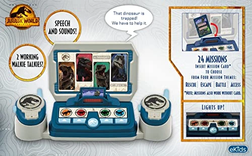 Ekids Jurassic World Toy Walkie Talkies For Kids, Command Center With Lights And Sound Effects 6 Ekids Jurassic World Toy Walkie Talkies For Kids, Command Center With Lights And Sound Effects - Image 4