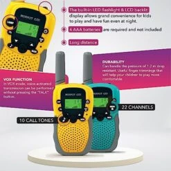 MIRKIT GO! Game With: 4x Walkie Talkies For Kids & 4 Kids Games: Scavenger Hunt, Capture The Flag, Police Game, Hide And Seek! Kids Gifts - Outdoor Games & Indoor Games With Kids Walkie Talkies 4 Pack -Folkmanis Toys Shop 51ZpxSnKq4L 1