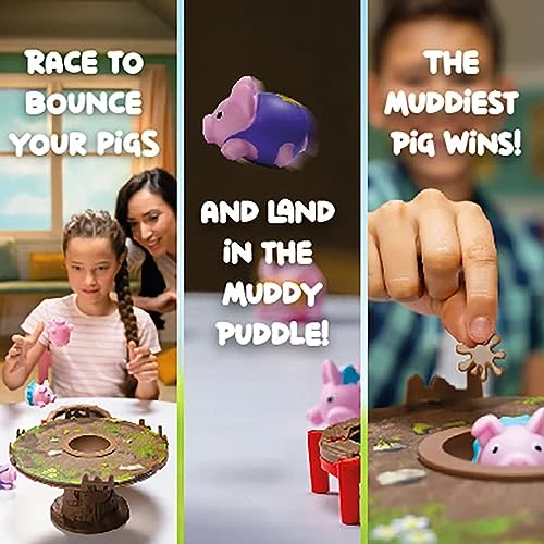 Pigs On Trampolines - Family Game - Skill & Action - Bounce Pigs Into Mud - 2 To 3 Players - For Ages 6+ 5 Pigs On Trampolines - Family Game - Skill & Action - Bounce Pigs Into Mud - 2 To 3 Players - For Ages 6+ - Image 3