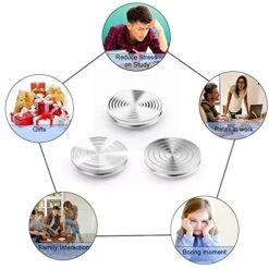 TOMAZON Kinetic Desk Spinning Toy, Stainless Steel Rotating Motion Coin, Optical Illusion Spinning Top For Office Anxiety Stress Relief, Portable ADHD Little Fidget Toys Gift For Adults & Kids(3 Pack) -Folkmanis Toys Shop 51ZumrgpGrL