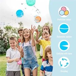 12Pcs Reusable Water Bomb Balloons, Easy Quick Fill Silicone Water Splash Ball, Self-Sealing Water Bomb For Kids Adults Outdoor Water Games Summer Fun Party Supplies (12 Pack) -Folkmanis Toys Shop 51ZwK16iwSL