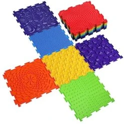 7 Pcs Sensory Mat Massage Game Mats Foot Massage Mat For Kids Autistic Children Orthopedic Massage Puzzle Floor Mats Sensory Room Items Indoor