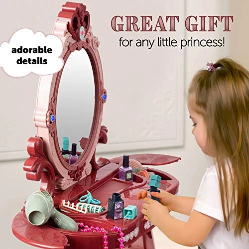 Vanity For Little Girls | Kids Makeup Vanity | Play Vanity Sets For Girls | Toddler Makeup Vanity | Vanity Set For Little Girls | Makeup Table For Girls | Girls Play Vanity For 3, 4, & 5 Year Old 5 Vanity For Little Girls | Kids Makeup Vanity | Play Vanity Sets For Girls | Toddler Makeup Vanity | Vanity Set For Little Girls | Makeup Table For Girls | Girls Play Vanity For 3, 4, & 5 Year Old - Image 3