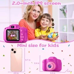 PROGRACE Kids Camera Girls Gift - Dual Selfie Kids Digital Camera Age 3 4 5 6 7 8 9 Year Old Children Camera Toys Christmas Birthday Gift Age 3-12 Toddler Camera Kids Video Camcorder Recorder -Folkmanis Toys Shop 51aA7MtJwoL