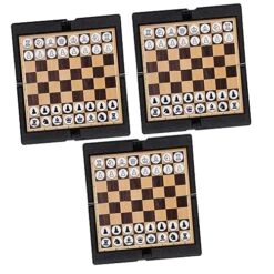 INOOMP 2pcs Travel Set Backgammon Travel Set Kids Play Set Portable Chess Set Kids Play Sets International Draughts Board Chess And Checkers Set Magnetic Checkers International Checkers