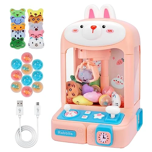 Claw Machine For Kids Toys For Girls Arcade Claw Game Machine With Mini Plush Toys Adjustable Sounds And Music Party Birthday Toys Gifts For Girls(Pink) 3 Claw Machine For Kids Toys For Girls Arcade Claw Game Machine With Mini Plush Toys Adjustable Sounds And Music Party Birthday Toys Gifts For Girls(Pink)