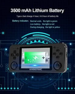 ANBERNIC RG351P Handheld Game Console With 64G TF Card 2500 Classic Games 3.5 Inch IPS Screen 3500mAh Battery, Video Games Player With Open Source System RK3326 Chip Quad-core (RG351P Black) -Folkmanis Toys Shop 51aDkRZGAuS