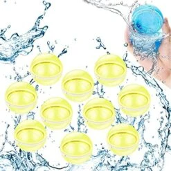WELTRXE Reusable Water Balloons Self Sealing Water Bombs Splash Ball Quick Fill Water Balls Silicone Water Balloons For Kids Adults Outdoor Activities, Pool Games, Water Games Toy (10 Pcs, Yellow) -Folkmanis Toys Shop 51aGvw0odqL. AC 1