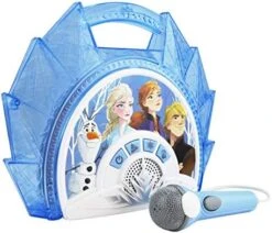 EKids Frozen Sing Along Boom Box Speaker With Microphone For Fans Of Frozen Toys For Girls, Kids Karaoke Machine With Built In Music And Flashing Lights, Blue, 3.5mm Audio Jack 15 EKids Frozen Sing Along Boom Box Speaker With Microphone For Fans Of Frozen Toys For Girls, Kids Karaoke Machine With Built In Music And Flashing Lights, Blue, 3.5mm Audio Jack -Folkmanis Toys Shop 51aIYehySRL. AC