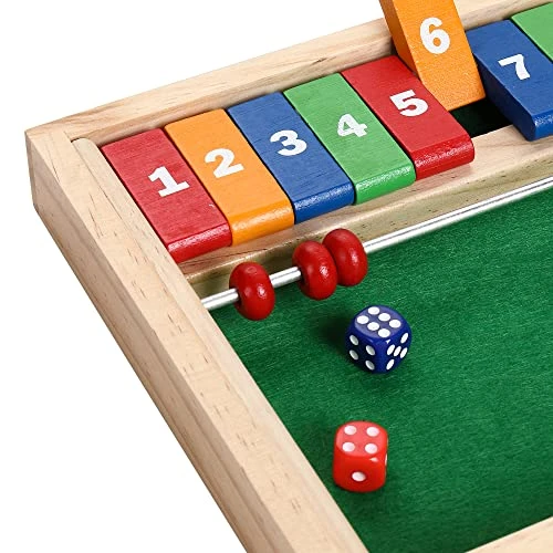Sterling Games 12 Numbers Shut The Box Game With Abacus Counting Beads Wooden Math Dice Game For Kids And Small Children 4 Sterling Games 12 Numbers Shut The Box Game With Abacus Counting Beads Wooden Math Dice Game For Kids And Small Children - Image 2