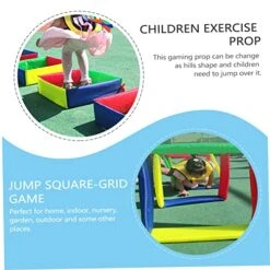 Kisangel 1pc Hopscotch Kid Rug Hopscotch Rug Outdoor Baby Toys Hopscotch Area Rug Runner Balance Stepping Stones Outdoor Active Games Balance Training Accessory Four-Color Square Grid Taste -Folkmanis Toys Shop 51aR4WdwwxL