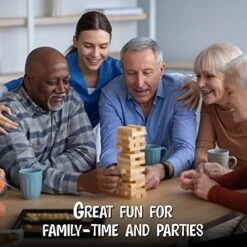 BETTERLINE Wooden Tower Stacking Blocks Game - 48 Pieces - Tumbling Tower Toy For Kids & Adults - Classic Family Game 10 BETTERLINE Wooden Tower Stacking Blocks Game - 48 Pieces - Tumbling Tower Toy For Kids & Adults - Classic Family Game -Folkmanis Toys Shop 51aRp3XbLGL