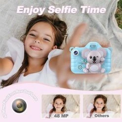 MEGNUT Kids Camera Toys For 3-9 Year Old Girls/Boys, 1080P Digital Video Camcorder Camera For Toddler, Christmas Birthday Gifts For Children 48MP Selfie Camera 2.4“ IPS Screen, 32GB SD Card, Blue -Folkmanis Toys Shop 51aWCv5DCKL
