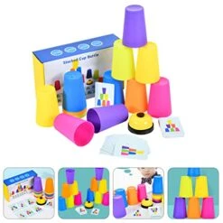 Toddmomy Stacking Toys 3pcs Stacking Cup Game Stacking Cups Cup Stacking Set Stacking Cups For Kids, Cup Plastic Playes -Folkmanis Toys Shop 51aY2ZoGOAL