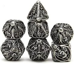 Metal Dice Set D&D, Dungeons And Dragons DND Dice Set, Retro Number Rainbow Unique Polyhedron Game Metal Dice Set -Folkmanis Toys Shop 51afLLKaScL. AC