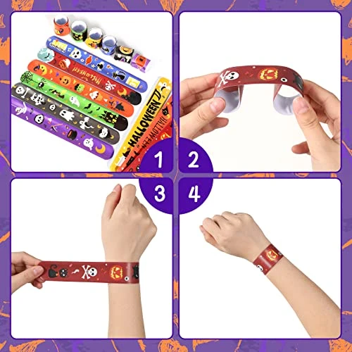 MGparty Halloween Party Favors, 72Pcs Slap Bracelets Rubber Wristbands Halloween Toys For Kids Halloween Party Supplies Decorations Treat Bags Gifts Goodie Bags Filler 7 MGparty Halloween Party Favors, 72Pcs Slap Bracelets Rubber Wristbands Halloween Toys For Kids Halloween Party Supplies Decorations Treat Bags Gifts Goodie Bags Filler - Image 5
