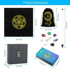 ACETOP Tarot Cards Set With Guide Book, 78 Original Tarot Cards Deck PVC Waterproof Classic Holographic Tarot Deck For Beginners & Expert, Fortune Telling Game With 7 Chakra Stones, Crystal Pendulum
