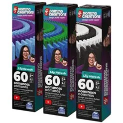 Spin Master Games H5 Domino Creations, 180-Piece Dominoes By Lily Hevesh Colorful 3-Pack Bundle Of 60-Piece Packs, Family Game For Adults And Kids Ages 5 And Up -Folkmanis Toys Shop 51aqVO3zJCL