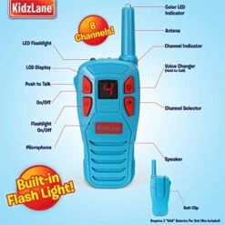 Kidzlane Voice Changing Walkie Talkies For Kids - 2 Mile Range, 8 Channels, Flashlight, Call Alert -Folkmanis Toys Shop 51bE8G8evIL