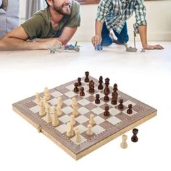Sluffs Chess Checkers Backgammon 3-in-1 Board Games Sets, Portable Folding Travel Magnetic Chess Board, Wooden 3 In 1 Chess/Checkers/Backgammon Folding Board Portable Travel Tabletop Game Toy -Folkmanis Toys Shop 51bTh6eB3GL