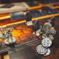 Metal Pirate Coins - 35 Large Silver Treasure Coin Set, Metal Replica Spanish Doubloons For Board Games, Tokens, Toys, Cosplay - Realistic Money Imitation, Pirate Treasure Chest - Diameter: 1.06" -Folkmanis Toys Shop 51bXIlinr5L