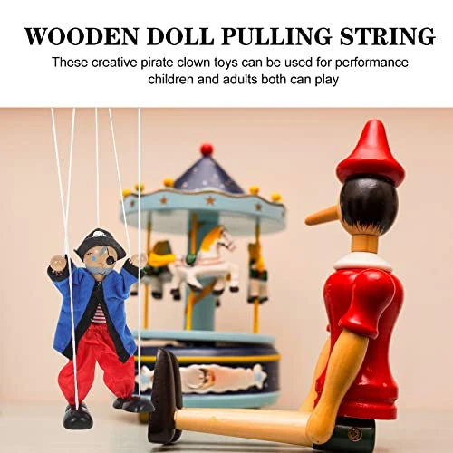 LUOZZY 2Pcs Marionette Puppets Doll Wooden Pirate Marionette Pull String Hand Puppet Clown Toys Handiwork Interactive Toys For Birthday Holiday Party Gifts, Blue… 3 LUOZZY 2Pcs Marionette Puppets Doll Wooden Pirate Marionette Pull String Hand Puppet Clown Toys Handiwork Interactive Toys For Birthday Holiday Party Gifts, Blue…