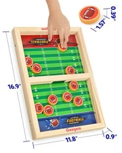 Coogam Fast Sling Puck Game, Wooden Sling Football Shot Board Game Large Table Interaction Speed Track Toy For Party Home Family Parents-Child Boys Girls Adult -Folkmanis Toys Shop 51bePj4ugsL