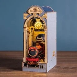 Rolife DIY Book Nook Kits Sunshine Town, 3D Wooden Puzzles Bookshelf Insert Decorative Bookend Model Kits With LED, DIY Crafts/Birthday Gifts/Home Decor For Girls&Boys Teens&Adults (Sunshine Town) -Folkmanis Toys Shop 51beYMoCfiL. AC