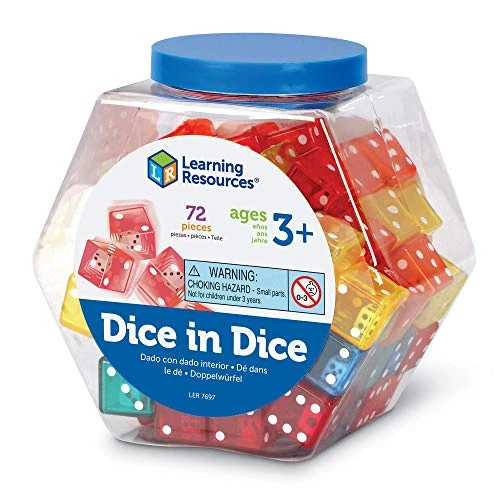 Learning Resources Dice In Dice Bucket, Math Toy, Manipulative, Set Of 72, Ages 6+, Multi-color, 3/4 W In 6 Learning Resources Dice In Dice Bucket, Math Toy, Manipulative, Set Of 72, Ages 6+, Multi-color, 3/4 W In - Image 4