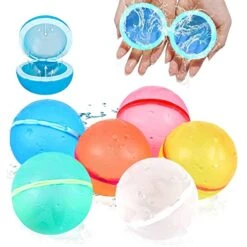 Reusable Water Balloons Magnetic Water Balls Quick Fill Self Sealing Water Bomb Splash Balls Water Ball Outside Activities Water Games Toys For Adults Kids (NEW-6PCS)