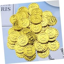 Alasum 100pcs Pirate Toy Toys For Kids Coins For Kids Pirate Doubloon Pirate Game Coins Poppets For Kids Golden Coins Plastic Gold Coins Kids Gold Coins Lucky Coin Game Currency Yingshi -Folkmanis Toys Shop 51bmsuB0IwL