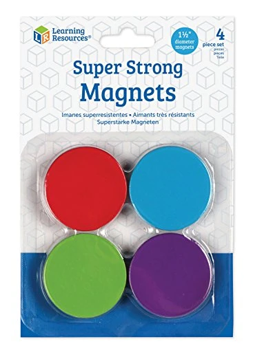 Learning Resources Super Strong Magnets, 4 Vibrant Colored Magnets, Hang On Whiteboards Or Refrigerators 3 Learning Resources Super Strong Magnets, 4 Vibrant Colored Magnets, Hang On Whiteboards Or Refrigerators