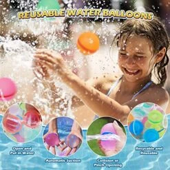 WELTRE Magnetic Reusable Water Balloons Quick Fill Self Sealing, 18 Pcs Silicone Water Balls For Pool, Beach, Backyard Water Fun Kids Toddlers Adults Outdoor Reusable Water Bomb Splash Ball Toys -Folkmanis Toys Shop 51bsy12BUtL