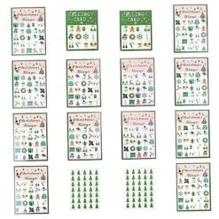SAFIGLE 37pcs Game Card Christmas Large Group Games 24 Game Holiday Party Bingo Game 24 Players Bingo Cards Game Cards Party Supplies Green Autumn Paper Toy