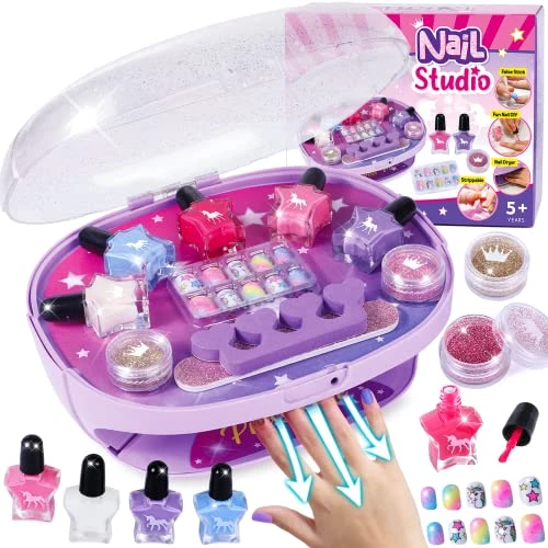Golray Kids Nail Polish Set For Girls, All-in-One Nail Art Kit - Nail Dryer/ Nail Polish/ Glitter Powder/ False Nails/ Nail Decals/ Toe Separator/File, Age 3-12 Little Girl Gift 3 Golray Kids Nail Polish Set For Girls, All-in-One Nail Art Kit - Nail Dryer/ Nail Polish/ Glitter Powder/ False Nails/ Nail Decals/ Toe Separator/File, Age 3-12 Little Girl Gift