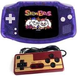 DREAMHAX Two Players Retro Game Console + Game Pad, With 2.8 Inch Screen 400 Retro Games, Double Players Rechargeable TV Connectable, Handheld Game Console Video Games (Purple) -Folkmanis Toys Shop 51c4MAIJxyL. AC