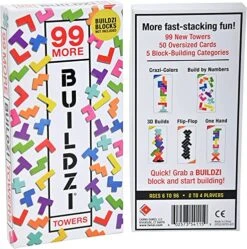 Tenzi BUILDZI And 99 More Ways To Play Bundle - Fast Stacking, Block Building Game With New Tower Constructions - Family Fun Party Game Expansion Pack - 2 To 4 Players - Ages 6 To 96 -Folkmanis Toys Shop 51cFxrf0XfL