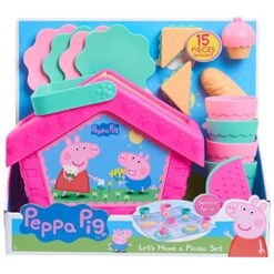 Peppa Pig Let's Have A Picnic Set, Travel Toy With Handle Includes 4 Settings And Play Food, 15-Pieces, By Just Play 8 Peppa Pig Let's Have A Picnic Set, Travel Toy With Handle Includes 4 Settings And Play Food, 15-Pieces, By Just Play -Folkmanis Toys Shop 51cHyOPGLiL
