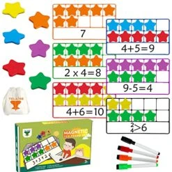 Magnetic Ten-Frame Set, Math Manipulative For Elementary, Math Counter Games For Kids Kindergarten, Montessori Number Blocks Toy For Kids, Kindergarten Classroom Must Haves 3 4 5 Year Old