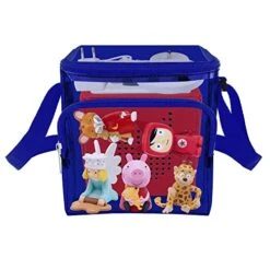 Annmore Carrying Case For Toniebox And Tonies Figures, Clear Bag Compatiable With Yoto Player And Cards, Toy Characters Storage Bag, Game Cards Holder, Blue
