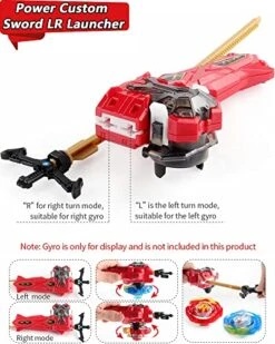 Desamvap Bey Battling Tops Burst Power Custom Sword Launcher, B-200 Xiphoid Xcalibur Bey Launcher LR Left Right Spin DB Layer System Compatible With All Bey Burst Series (Red) -Folkmanis Toys Shop 51cOpEofUjL