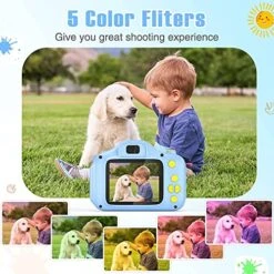 VATENIC Kids Camera, Christams Birthday Gift For Boys Age 3 4 5 6 7 8, Children Digital Cameras For Kids Toys 1080P 2 Inch Toddler Video Camera For 3-9 Year Old Boys With 32GB SD Card (Blue) -Folkmanis Toys Shop 51cSgFkCxmL