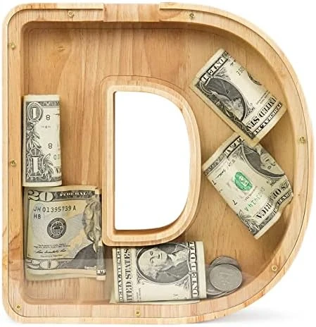 WOOD CITY Letter Piggy Bank For Adults Boys Girls Kids, Wooden 9 Inch Large Personalized Bills And Coins Bank Money Box, Customized Name DIY Creative Gift For Real-Money, Alphabet Decorations (B) 10 WOOD CITY Letter Piggy Bank For Adults Boys Girls Kids, Wooden 9 Inch Large Personalized Bills And Coins Bank Money Box, Customized Name DIY Creative Gift For Real-Money, Alphabet Decorations (B) - Image 8