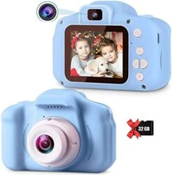 Kids Camera Toys Gifts For Boys Girls, Selfie Children Digital Video Shockproof Camcorder With Front Rear Dual-Lens, Best Christmas Birthday Gift For Kids, 32GB SD Card Included, Blue 10 Kids Camera Toys Gifts For Boys Girls, Selfie Children Digital Video Shockproof Camcorder With Front Rear Dual-Lens, Best Christmas Birthday Gift For Kids, 32GB SD Card Included, Blue -Folkmanis Toys Shop 51cUx0JND5L. AC