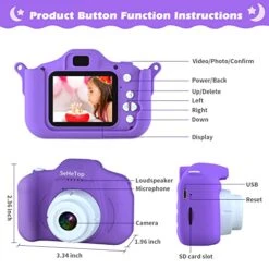 Kids Camera For Girls And Boys, Upgrade HD Digital Camera With Soft Silicone Cover, Toddler Camera Birthday Gifts Toys For Age 3 4 5 6 7 8 9 10 11 12,32GB SD Card,Video Recorder 1080P 15 Kids Camera For Girls And Boys, Upgrade HD Digital Camera With Soft Silicone Cover, Toddler Camera Birthday Gifts Toys For Age 3 4 5 6 7 8 9 10 11 12,32GB SD Card,Video Recorder 1080P -Folkmanis Toys Shop 51ccYijOq5L
