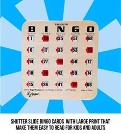 Regal Bingo - Finger-Tip Shutter Slide Bingo Cards - 25 Pack - Woodgrain - Perfect For Group Events, Bulk Purchasing - Non Repeating Set -Folkmanis Toys Shop 51ccxgTM5aL