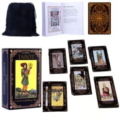 King's Palace 78 Exquisite Tarot Cards With Detailed Color Instructions And A Linen Handbag, A Classic And Fun Tarot Fortune Telling Game Suitable For Beginners To Experts (Salmon Pink)